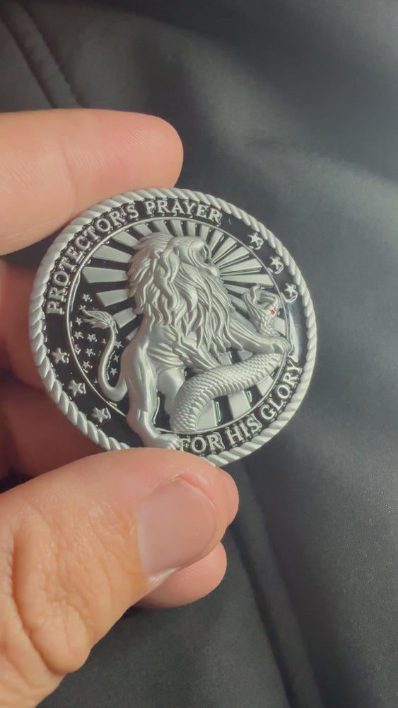 
            
                Load and play video in Gallery viewer, Protector’s Prayer Challenge Coin
            
        